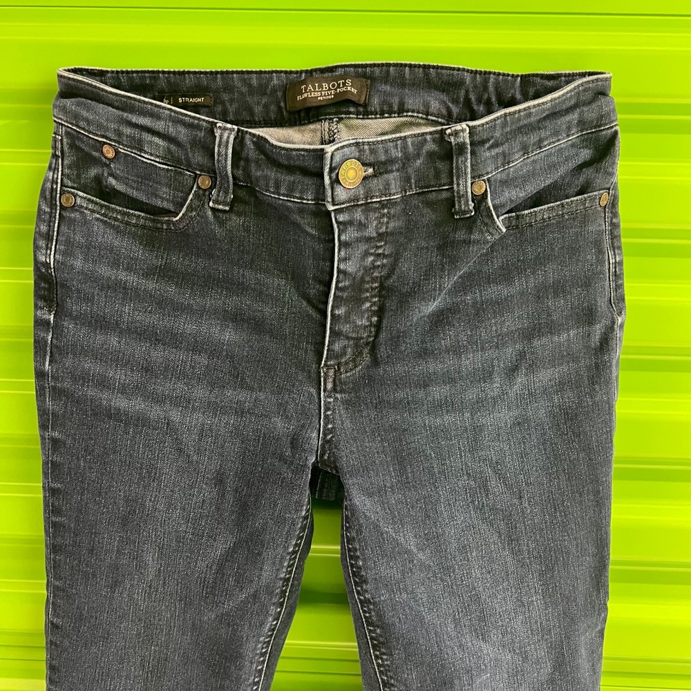 Talbots Flawless Five-Pocket Straight Leg Jeans Dark Wash Denim Blue Petite 6P